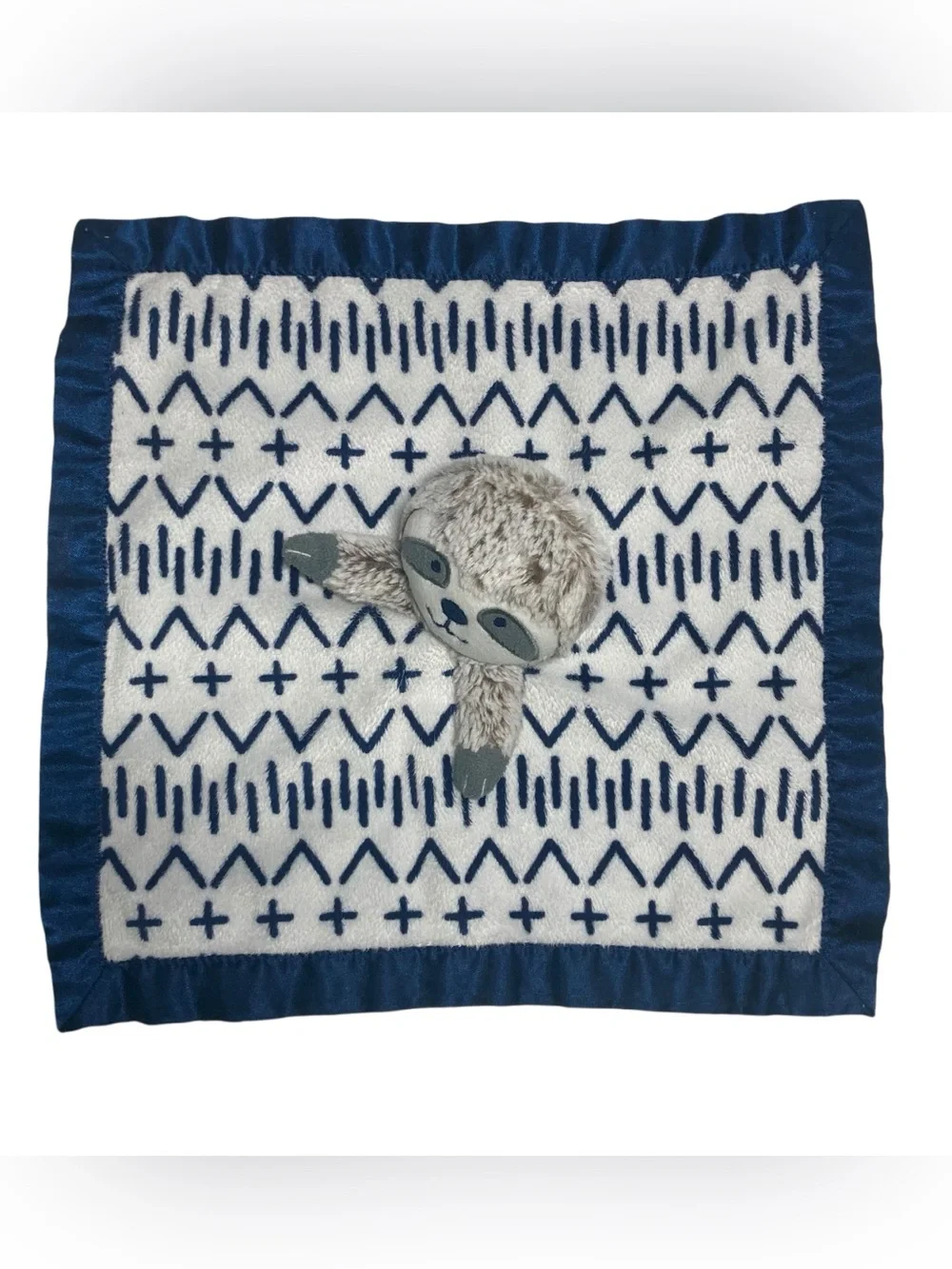 Lot - 2 Cloud Island Sloth Lovey 14” Security Blankets Target Blue Brown Frosted